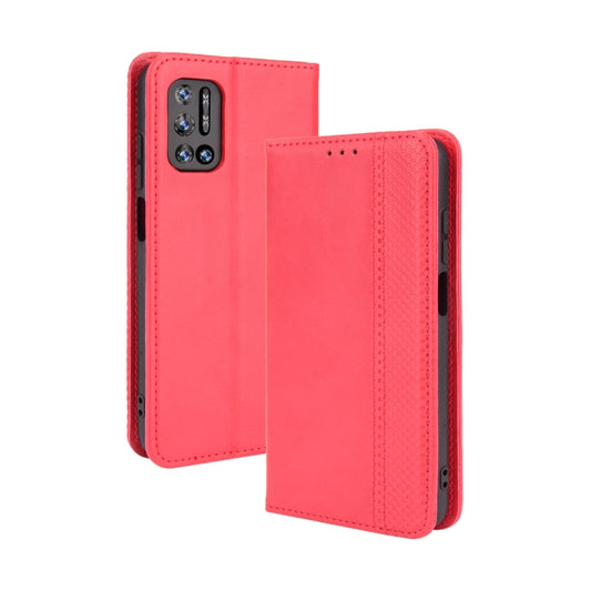 For Doogee N40 Pro Magnetic Buckle Retro Pattern Horizontal Flip Leather Case with Holder & Card Slot & Wallet(Red) by buy2fix