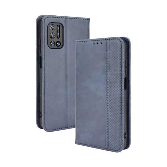 For Doogee N40 Pro Magnetic Buckle Retro Pattern Horizontal Flip Leather Case with Holder & Card Slot & Wallet(Blue) by buy2fix