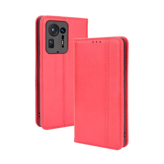For Xiaomi Mi Mix 4 Magnetic Buckle Retro Pattern Horizontal Flip Leather Case with Holder & Card Slot & Wallet(Red) - Xiaomi Cases by buy2fix | Online Shopping UK | buy2fix
