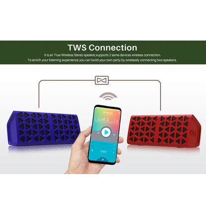 NewRixing NR-3021 TWS Hollow Triangle Pattern Bluetooth Speaker(Red) - Desktop Speaker by NewRixing | Online Shopping UK | buy2fix