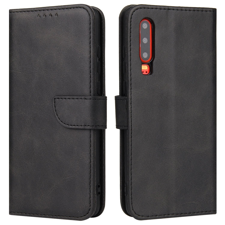 For Huawei P30 Calf Texture Buckle Horizontal Flip Leather Case with Holder & Card Slots & Wallet(Black) - Huawei Cases by buy2fix | Online Shopping UK | buy2fix