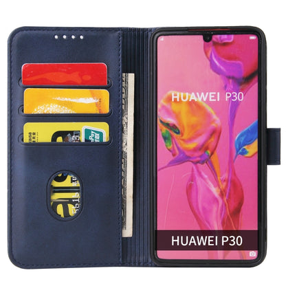 For Huawei P30 Calf Texture Buckle Horizontal Flip Leather Case with Holder & Card Slots & Wallet(Blue) - Huawei Cases by buy2fix | Online Shopping UK | buy2fix