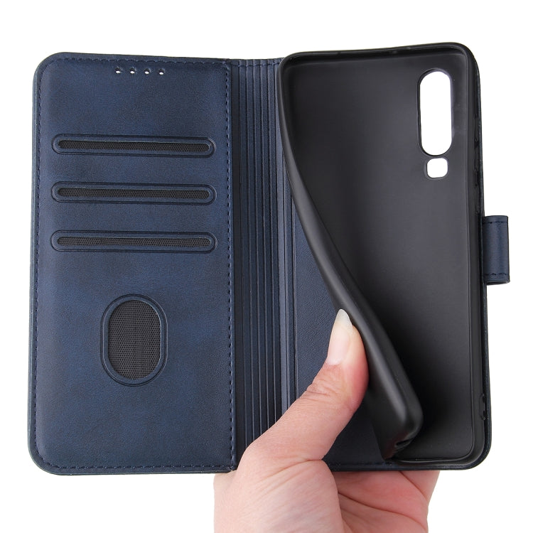 For Huawei P30 Calf Texture Buckle Horizontal Flip Leather Case with Holder & Card Slots & Wallet(Blue) - Huawei Cases by buy2fix | Online Shopping UK | buy2fix