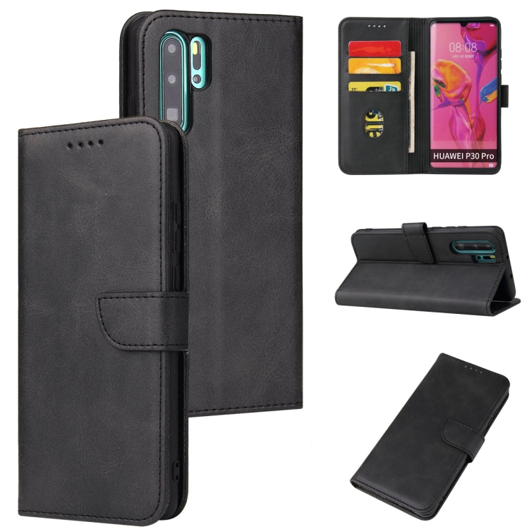 For Huawei P30 Pro Calf Texture Buckle Horizontal Flip Leather Case with Holder & Card Slots & Wallet(Black) - Huawei Cases by buy2fix | Online Shopping UK | buy2fix