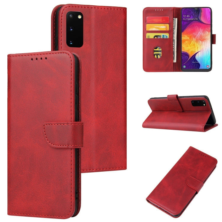 For Samsung Galaxy S20 Calf Texture Buckle Horizontal Flip Leather Case with Holder & Card Slots & Wallet(Red) by buy2fix