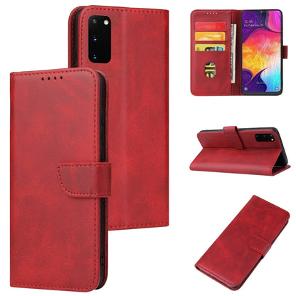 For Samsung Galaxy S20 Calf Texture Buckle Horizontal Flip Leather Case with Holder & Card Slots & Wallet(Red) by buy2fix