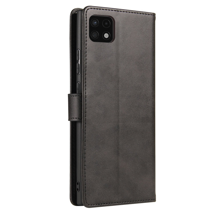 For Samsung Galaxy A22 5G Calf Texture Buckle Horizontal Flip Leather Case with Holder & Card Slots & Wallet(Black) by buy2fix