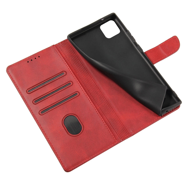 For Samsung Galaxy A22 5G Calf Texture Buckle Horizontal Flip Leather Case with Holder & Card Slots & Wallet(Red) by buy2fix