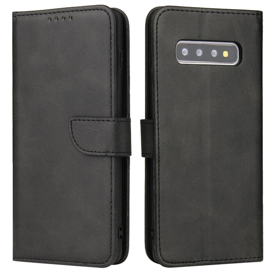 For Samsung Galaxy S10 Calf Texture Buckle Horizontal Flip Leather Case with Holder & Card Slots & Wallet(Black) by buy2fix