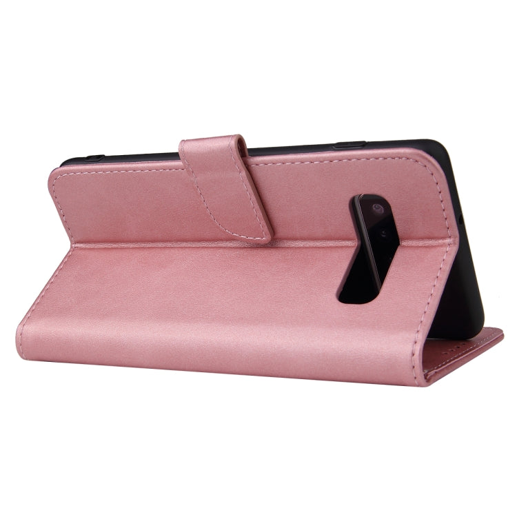 For Samsung Galaxy S10 Calf Texture Buckle Horizontal Flip Leather Case with Holder & Card Slots & Wallet(Rose Gold) by buy2fix