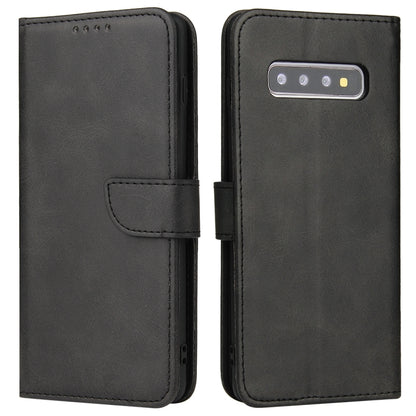 For Samsung Galaxy S10+ Calf Texture Buckle Horizontal Flip Leather Case with Holder & Card Slots & Wallet(Black) by buy2fix