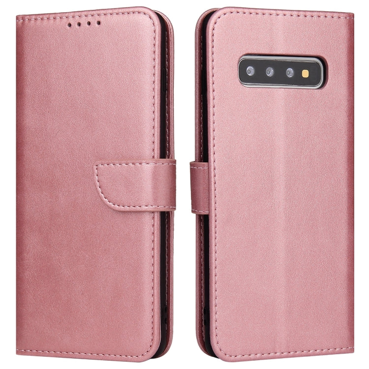 For Samsung Galaxy S10+ Calf Texture Buckle Horizontal Flip Leather Case with Holder & Card Slots & Wallet(Rose Gold) by buy2fix