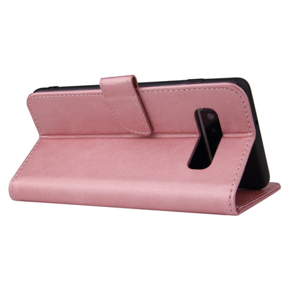 For Samsung Galaxy S10+ Calf Texture Buckle Horizontal Flip Leather Case with Holder & Card Slots & Wallet(Rose Gold) by buy2fix