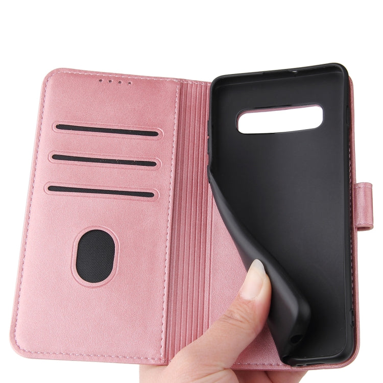 For Samsung Galaxy S10+ Calf Texture Buckle Horizontal Flip Leather Case with Holder & Card Slots & Wallet(Rose Gold) by buy2fix