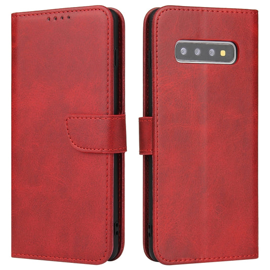 For Samsung Galaxy S10+ Calf Texture Buckle Horizontal Flip Leather Case with Holder & Card Slots & Wallet(Red) by buy2fix