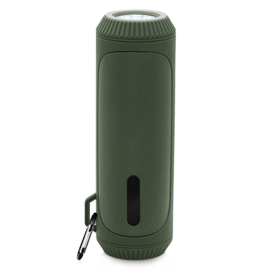 NewRixing NR-4016A TWS Outdoor Splashproof Bluetooth Speaker with Carabiner Handle & SOS Flashlight(Green)
