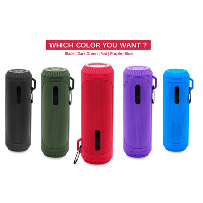 NewRixing NR-4016A TWS Outdoor Splashproof Bluetooth Speaker with Carabiner Handle & SOS Flashlight(Green) - Desktop Speaker by NewRixing | Online Shopping UK | buy2fix
