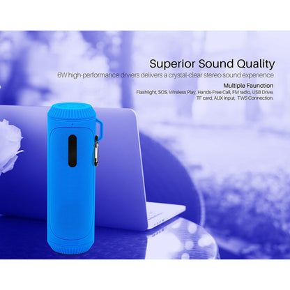 NewRixing NR-4016A TWS Outdoor Splashproof Bluetooth Speaker with Carabiner Handle & SOS Flashlight(Purple) - Desktop Speaker by NewRixing | Online Shopping UK | buy2fix