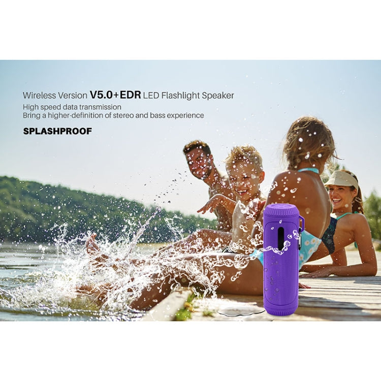 NewRixing NR-4016A TWS Outdoor Splashproof Bluetooth Speaker with Carabiner Handle & SOS Flashlight(Green) - Desktop Speaker by NewRixing | Online Shopping UK | buy2fix