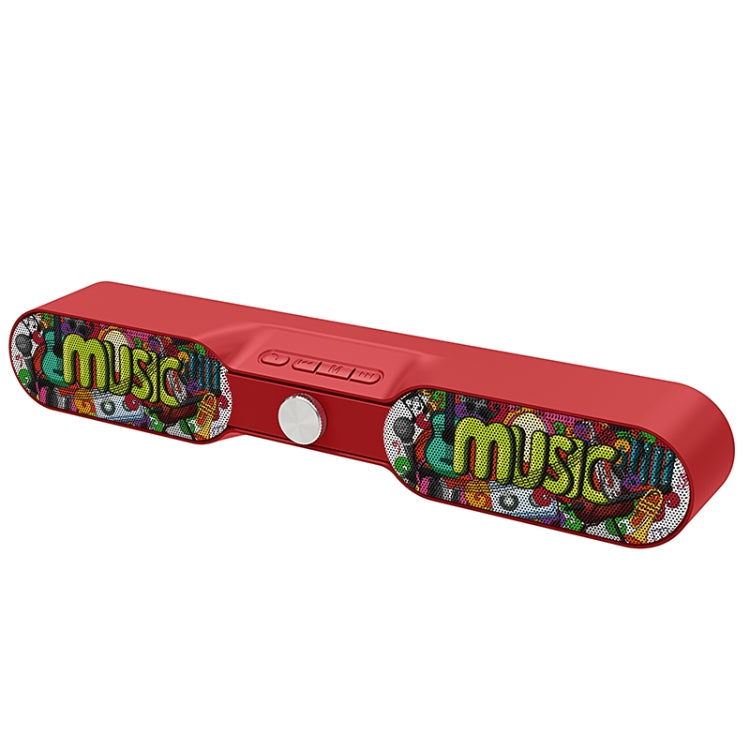 NewRixing NR-4017A TWS Graffiti Soundbar Bluetooth Speaker with Knob(Music Melody) - Desktop Speaker by NewRixing | Online Shopping UK | buy2fix