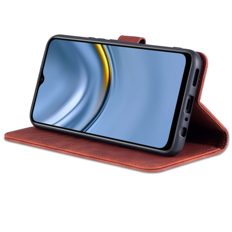 For Honor Play 20 AZNS Skin Feel Calf Texture Horizontal Flip Leather Case with Card Slots & Holder & Wallet(Brown) - Honor Cases by AZNS | Online Shopping UK | buy2fix