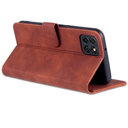 For Honor Play 20 AZNS Skin Feel Calf Texture Horizontal Flip Leather Case with Card Slots & Holder & Wallet(Brown) - Honor Cases by AZNS | Online Shopping UK | buy2fix