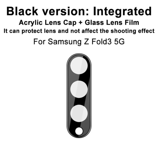For Samsung Galaxy Z Fold3 5G IMAK Integrated Rear Camera Lens Tempered Glass Film with Lens Cap Black Version by imak