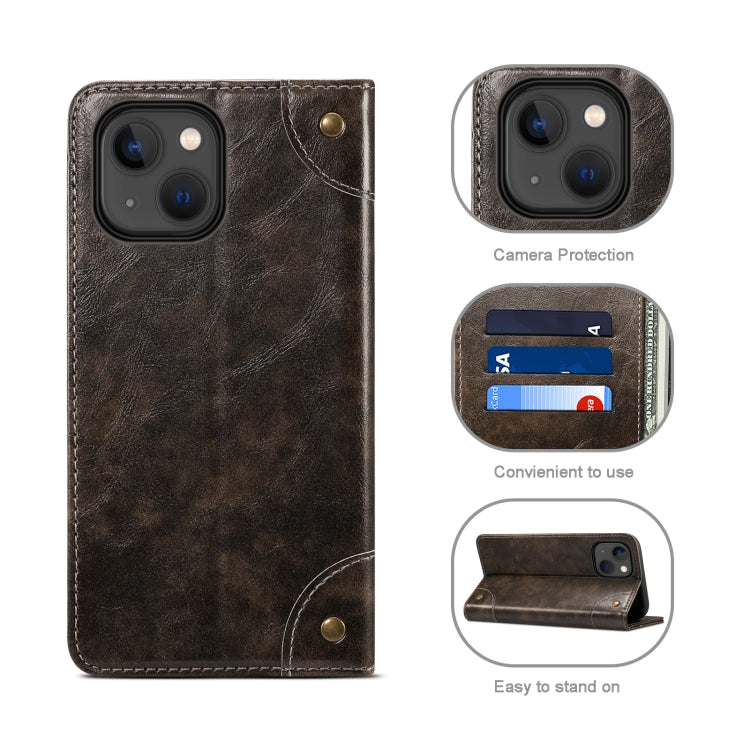 For iPhone 13 mini Baroque Simple Horizontal Flip Leather Case with Holder & Card Slots & Wallet (Black) - iPhone 13 mini Cases by buy2fix | Online Shopping UK | buy2fix