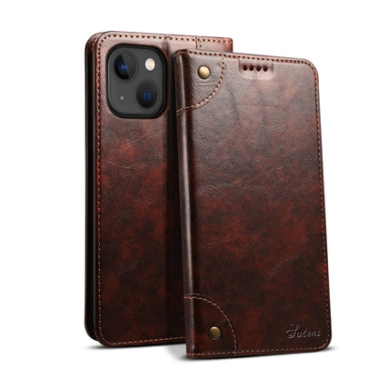 For iPhone 13 Baroque Simple Horizontal Flip Leather Case with Holder & Card Slots & Wallet(Dark Brown) - iPhone 13 Cases by buy2fix | Online Shopping UK | buy2fix