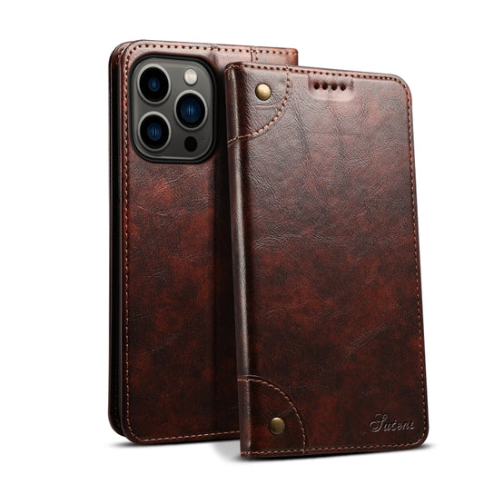 For iPhone 13 Pro Baroque Simple Horizontal Flip Leather Case with Holder & Card Slots & Wallet (Dark Brown) - iPhone 13 Pro Cases by buy2fix | Online Shopping UK | buy2fix
