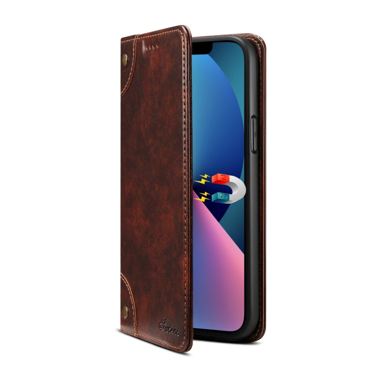 For iPhone 13 Pro Baroque Simple Horizontal Flip Leather Case with Holder & Card Slots & Wallet (Dark Brown) - iPhone 13 Pro Cases by buy2fix | Online Shopping UK | buy2fix