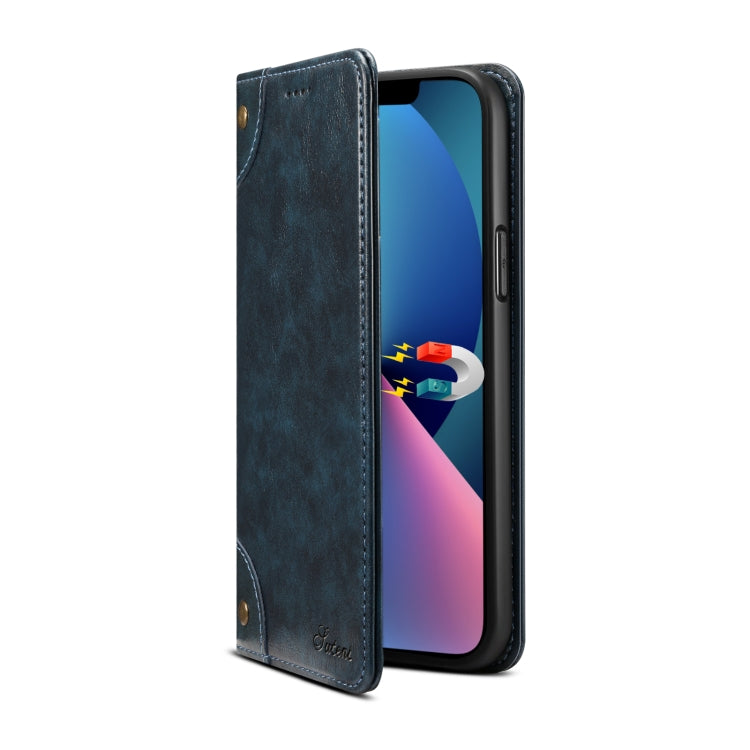 For iPhone 13 Pro Max Baroque Simple Horizontal Flip Leather Case with Holder & Card Slots & Wallet (Blue) - iPhone 13 Pro Max Cases by buy2fix | Online Shopping UK | buy2fix