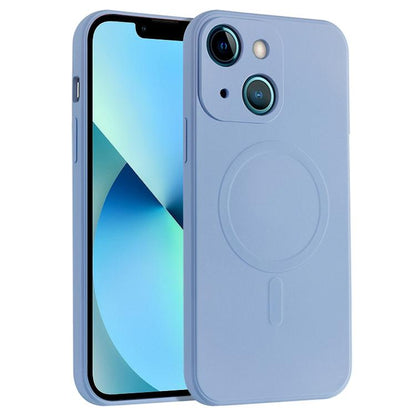 For iPhone 13 mini Liquid Silicone Full Coverage Shockproof Magsafe Case (Grey) by buy2fix