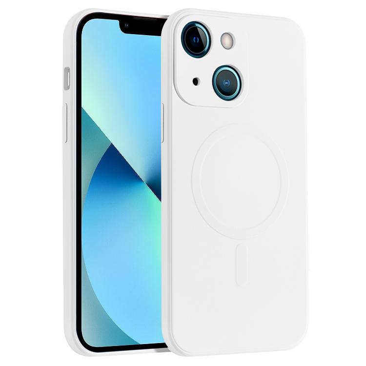 For iPhone 13 Liquid Silicone Full Coverage Shockproof Magsafe Case(White) by buy2fix