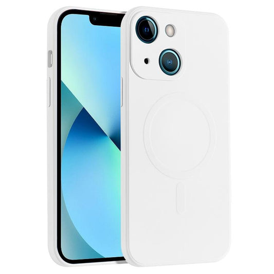 For iPhone 13 Liquid Silicone Full Coverage Shockproof Magsafe Case(White) by buy2fix