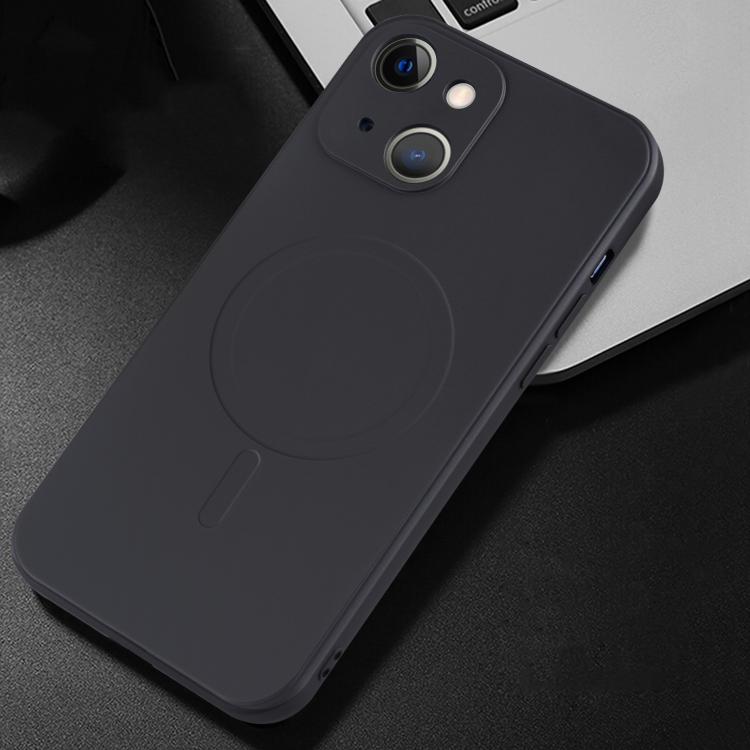 For iPhone 13 Liquid Silicone Full Coverage Shockproof Magsafe Case(Black) by buy2fix