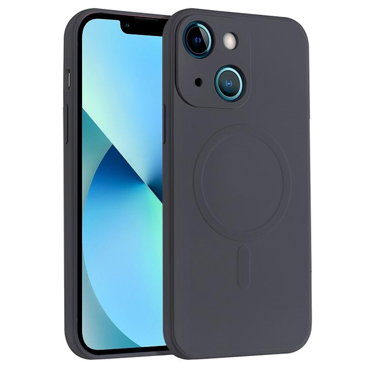 For iPhone 13 Liquid Silicone Full Coverage Shockproof Magsafe Case(Black) by buy2fix