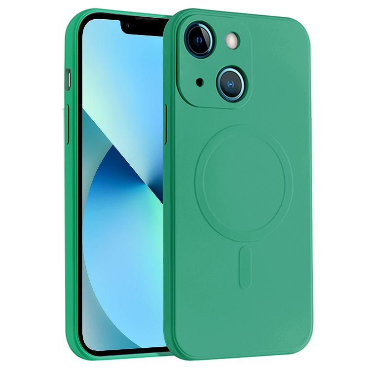 For iPhone 13 Liquid Silicone Full Coverage Shockproof Magsafe Case(Dark Green) by buy2fix