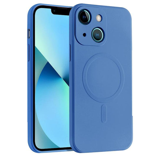 For iPhone 13 Liquid Silicone Full Coverage Shockproof Magsafe Case(Blue) by buy2fix