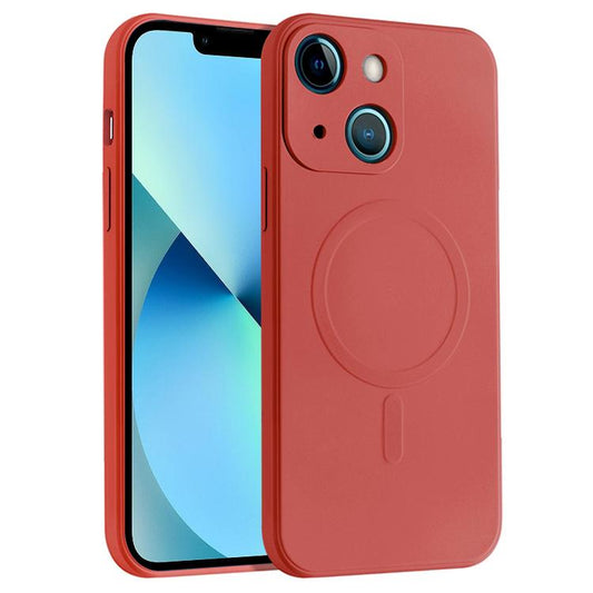 For iPhone 13 Liquid Silicone Full Coverage Shockproof Magsafe Case(Dark Red) by buy2fix