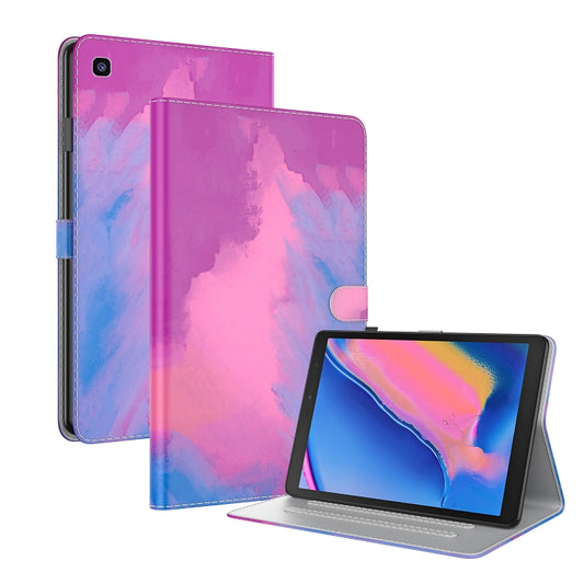 For Samsung Galaxy Tab A 8.0 2019 T290 / T295 / T297 Voltage Watercolor Pattern Skin Feel Magnetic Horizontal Flip PU Leather Case with Holder & Card Slots & Photo Frame(Purple Red) by buy2fix