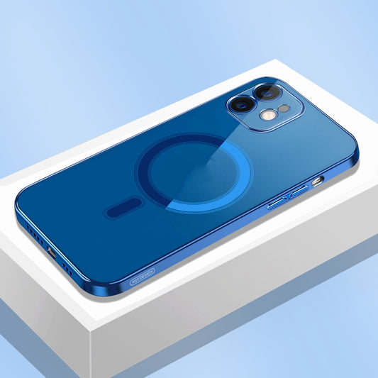 For iPhone 13 Classic Electroplating Shockproof Magsafe Case(Blue) by buy2fix