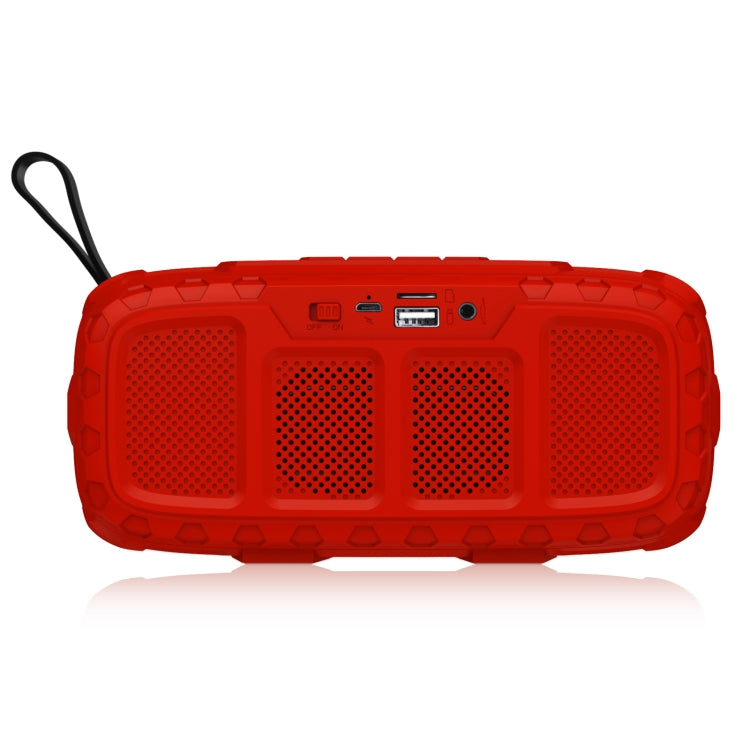 NewRixing NR-5018 Outdoor Portable Bluetooth Speaker, Support Hands-free Call / TF Card / FM / U Disk(Red+Black) - Desktop Speaker by NewRixing | Online Shopping UK | buy2fix