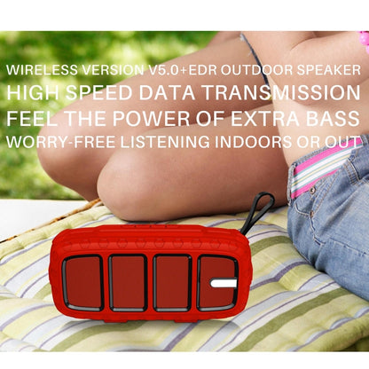 NewRixing NR-5018 Outdoor Portable Bluetooth Speaker, Support Hands-free Call / TF Card / FM / U Disk(Black+Red) - Desktop Speaker by NewRixing | Online Shopping UK | buy2fix