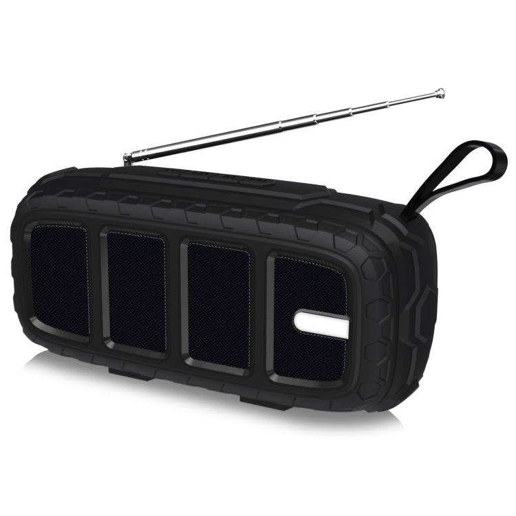 NewRixing NR-5018FM Outdoor Portable Bluetooth Speaker with Antenna, Support Hands-free Call / TF Card / FM / U Disk(Black) - Desktop Speaker by NewRixing | Online Shopping UK | buy2fix