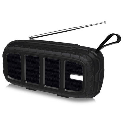 NewRixing NR-5018FM Outdoor Portable Bluetooth Speaker with Antenna, Support Hands-free Call / TF Card / FM / U Disk(Black) - Desktop Speaker by NewRixing | Online Shopping UK | buy2fix