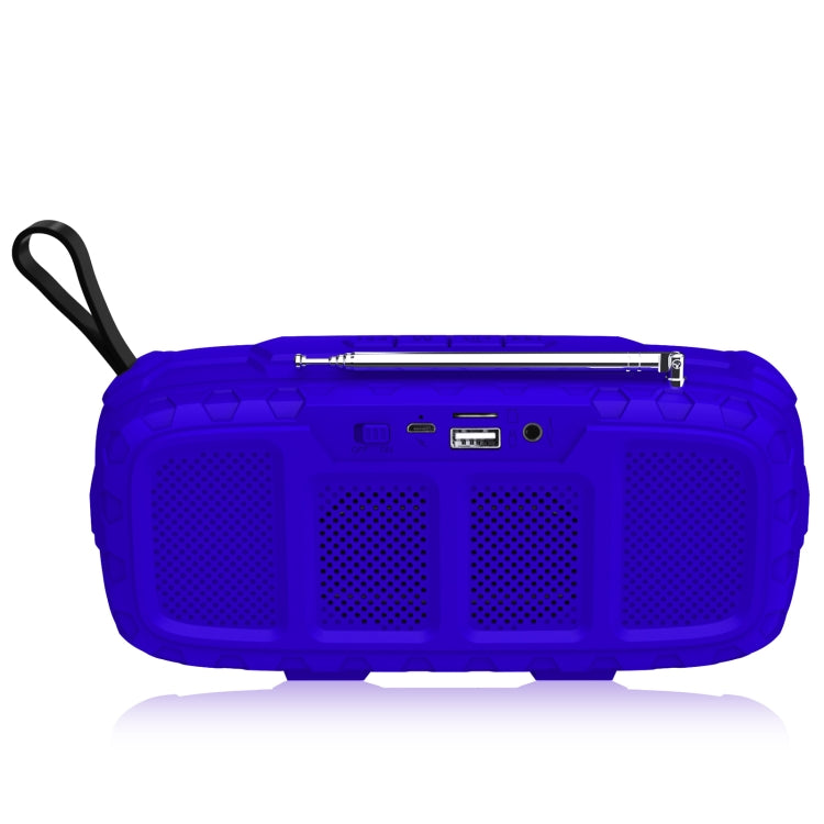NewRixing NR-5018FM Outdoor Portable Bluetooth Speaker with Antenna, Support Hands-free Call / TF Card / FM / U Disk(Blue+Black) - Desktop Speaker by NewRixing | Online Shopping UK | buy2fix