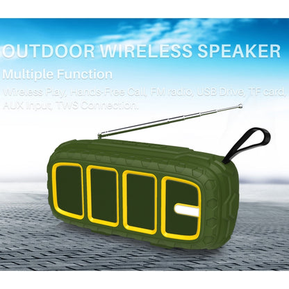 NewRixing NR-5018FM Outdoor Portable Bluetooth Speaker with Antenna, Support Hands-free Call / TF Card / FM / U Disk(Black) - Desktop Speaker by NewRixing | Online Shopping UK | buy2fix