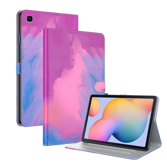 For Samsung Galaxy Tab S6 Lite 10.4 inch P610 / P615 Voltage Watercolor Pattern Skin Feel Magnetic Horizontal Flip PU Leather Case with Holder & Card Slots & Photo Frame & Sleep / Wake-up Function(Purple Red) by buy2fix