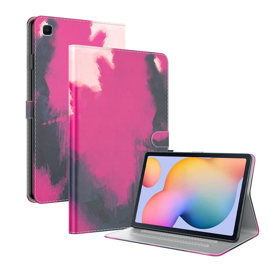 For Samsung Galaxy Tab S6 Lite 10.4 inch P610 / P615 Voltage Watercolor Pattern Skin Feel Magnetic Horizontal Flip PU Leather Case with Holder & Card Slots & Photo Frame & Sleep / Wake-up Function(Berry) by buy2fix